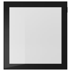 GLASSVIK Скляні дверцята - чорний/прозоре скло 60x64 см