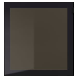 GLASSVIK Скляні дверцята - чорний/скло 60x64 см