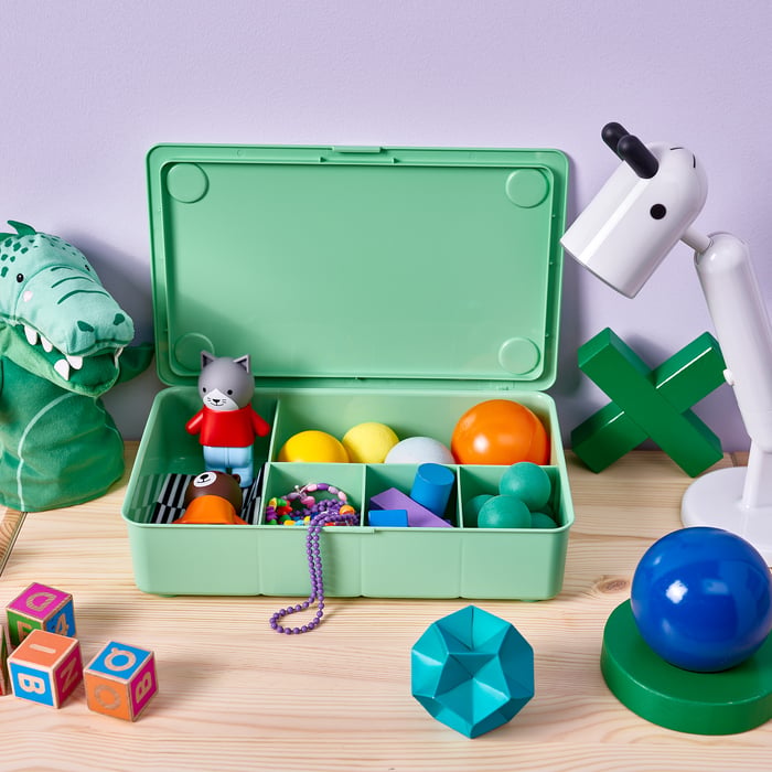 GLIS Коробка з кришкою, зелений, 34x21 см, фото 2