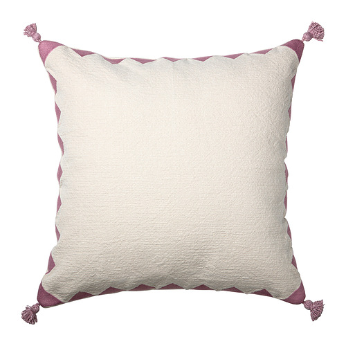 GOKVÄLLÅ - poszewka, 50x50 cm, biały/różowy