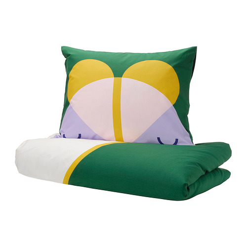 GREJSIMOJS - poszwa na kołdrę i poszewka, 150x200/50x60 cm, wielobarwny