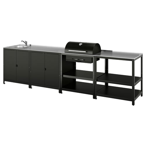 GRILLSKÄR Кухонна мийка/садовий вугільний гриль - нержавіюча сталь 344x61 см