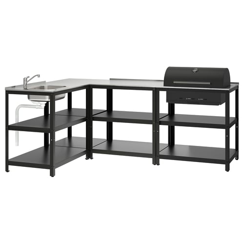 GRILLSKÄR Кухонна мийка/садовий вугільний гриль - нержавіюча сталь 233x147 см