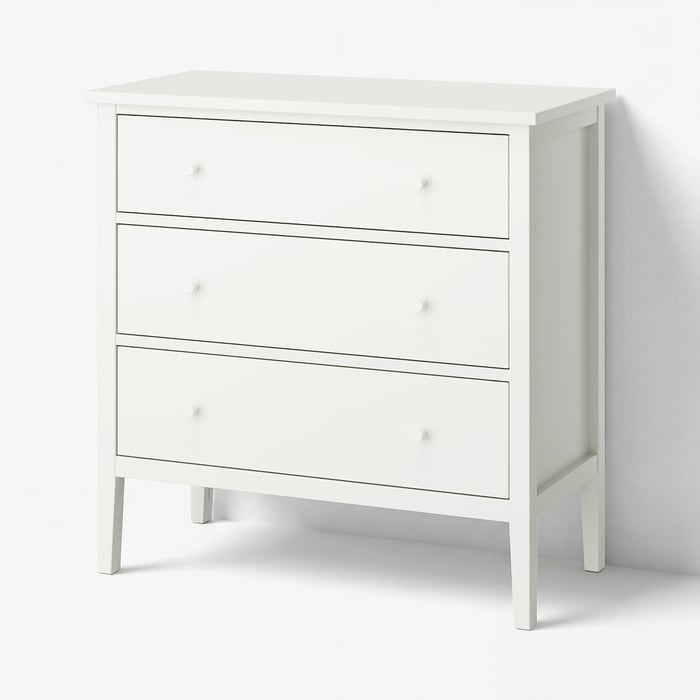 GULLABERG Комод, 3 шухляди, білий, 99x48x100 см