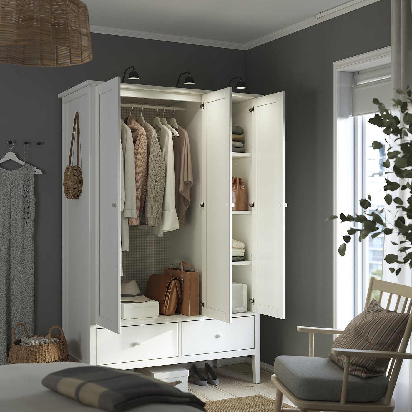 Шафа IKEA GULLABERG, білий, 128 × 64 × 201 см — фото 3