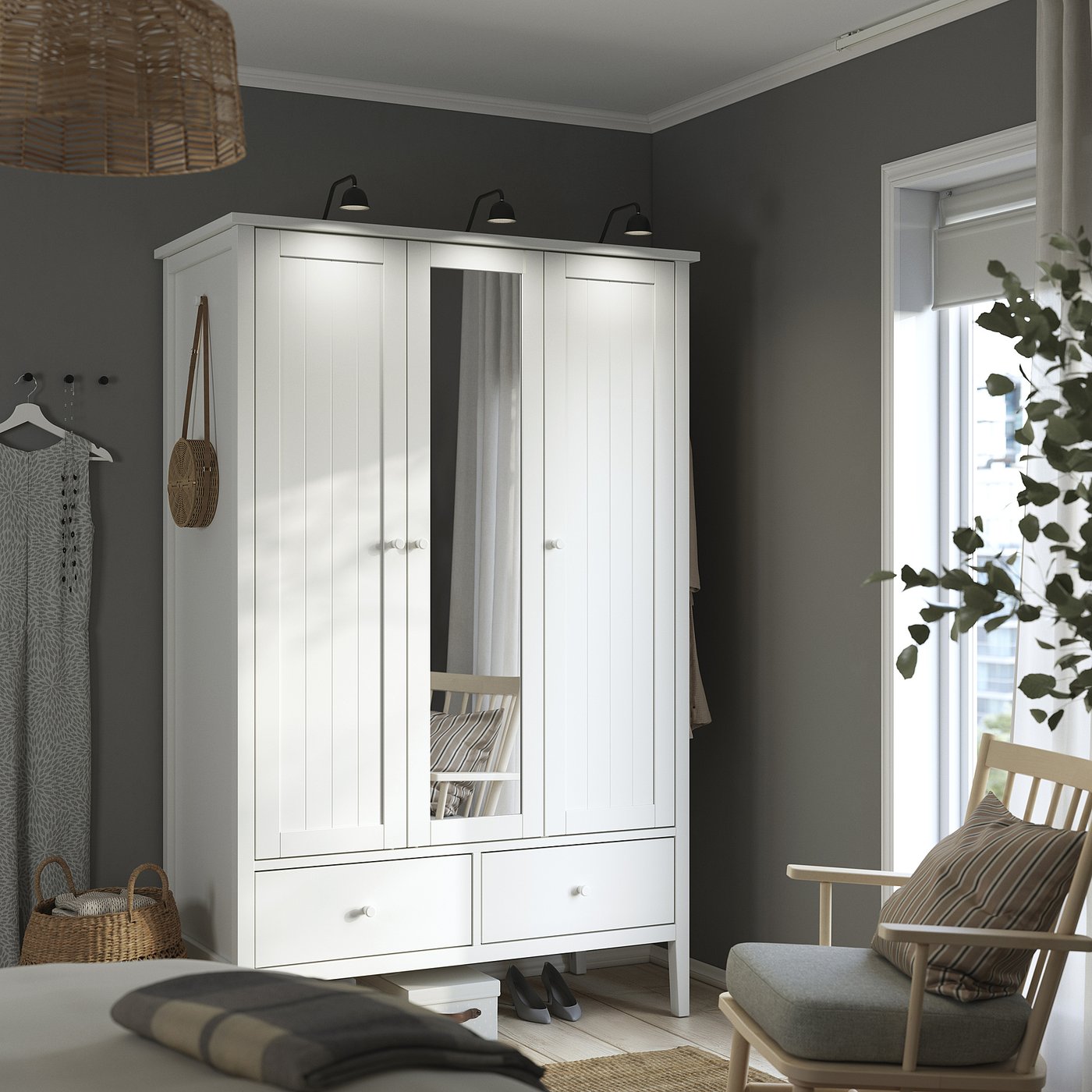 Шафа IKEA GULLABERG, білий, 128 × 64 × 201 см — фото 2