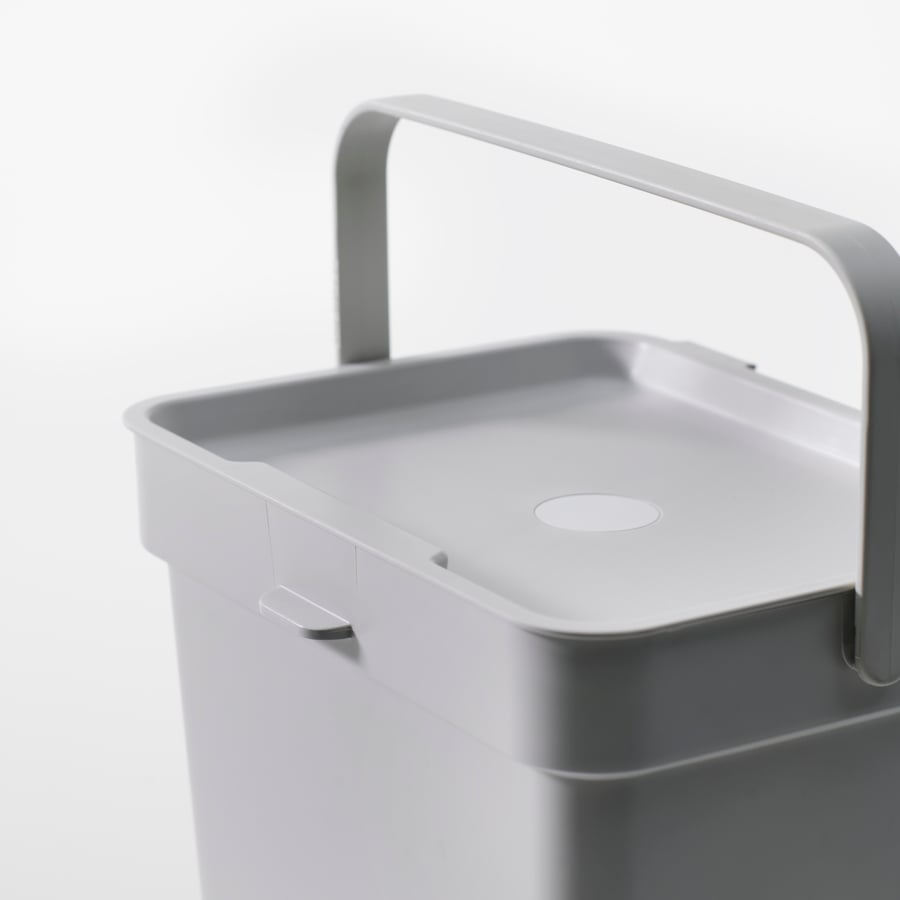 HÅLLBAR prügikast, helehall / 10 l