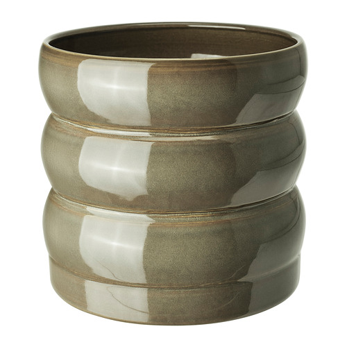 HASSELBUKETT - Osłonka doniczki, 15 cm, do wewnątrz/na zewnątrz/zieleń/brąz