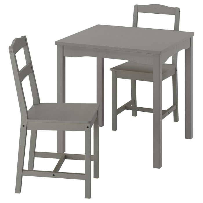 HAUGA / HAUGA Стіл і 2 стільці, сірий/сірий, 74x74 см