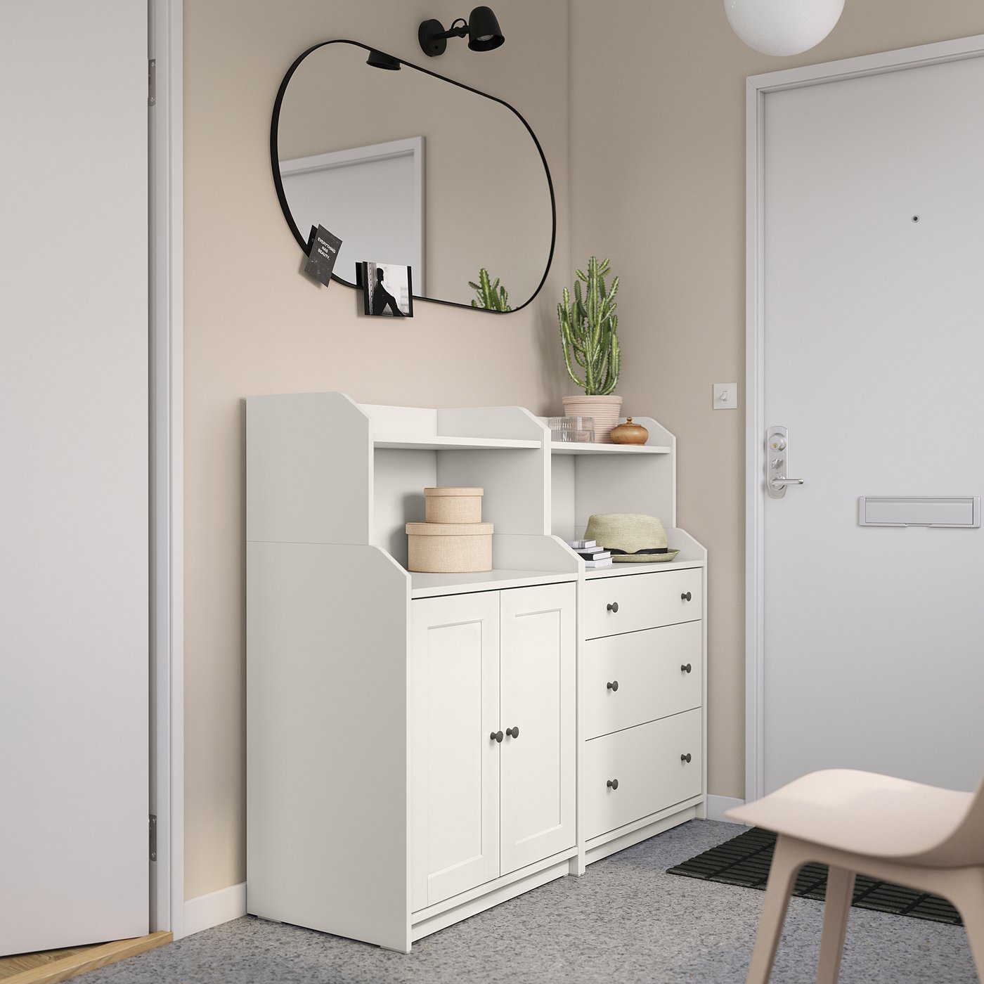 Стелаж IKEA HAUGA, білий, 139 × 46 × 116 см — фото 2