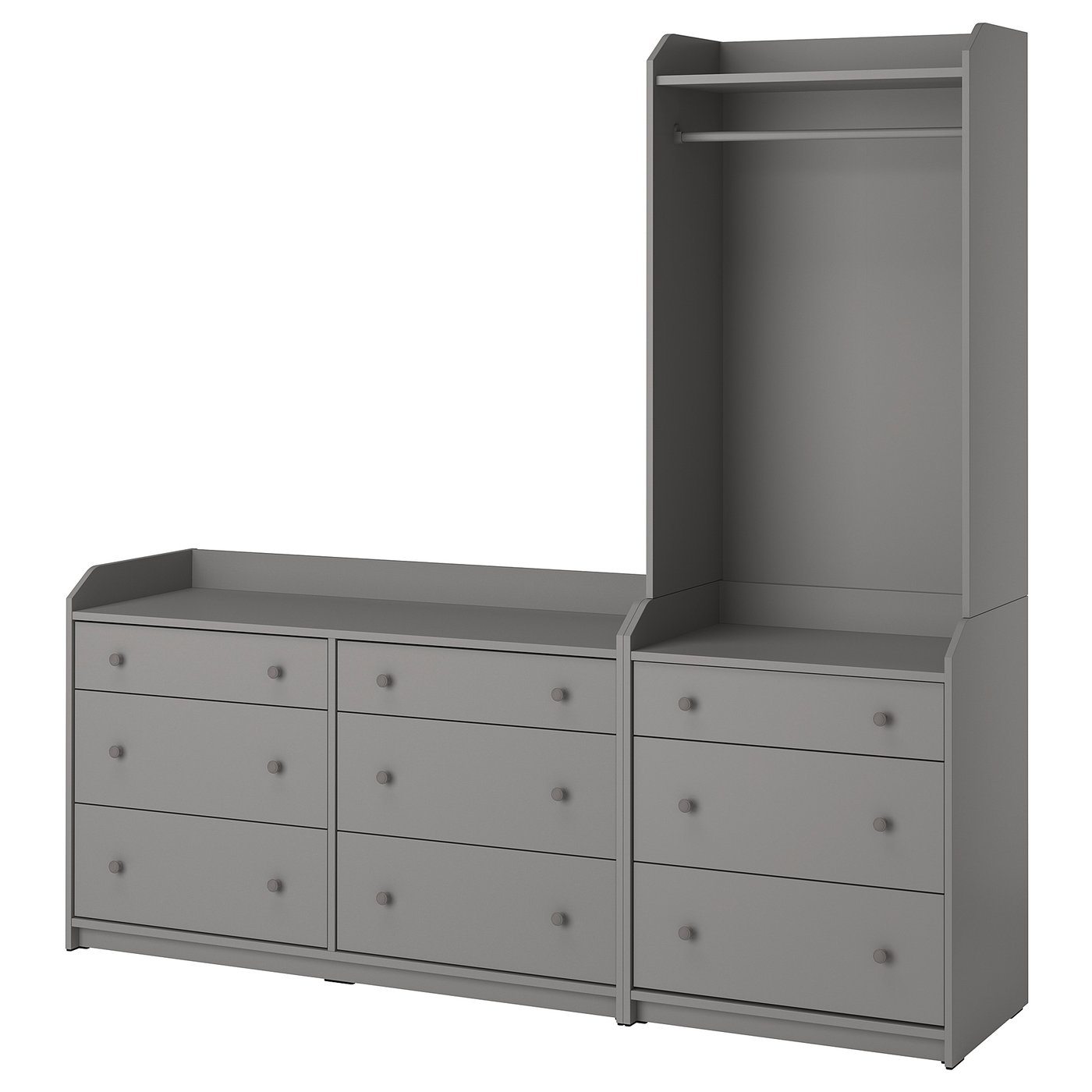 Стелаж IKEA HAUGA, сірий, 208 × 199 см