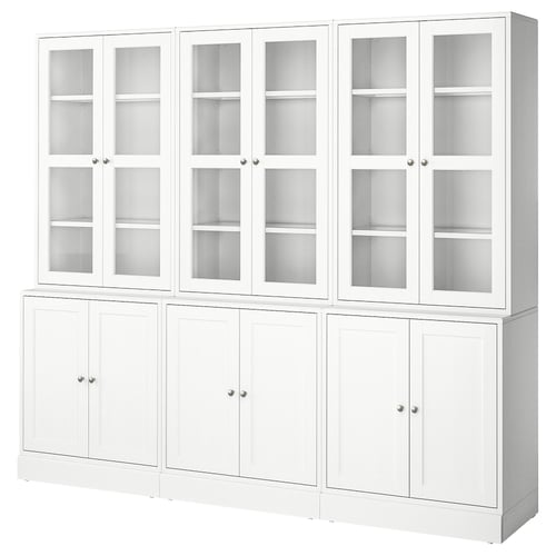 HAVSTA Комбінація зі скляними дверима - білий 243x47x212 см