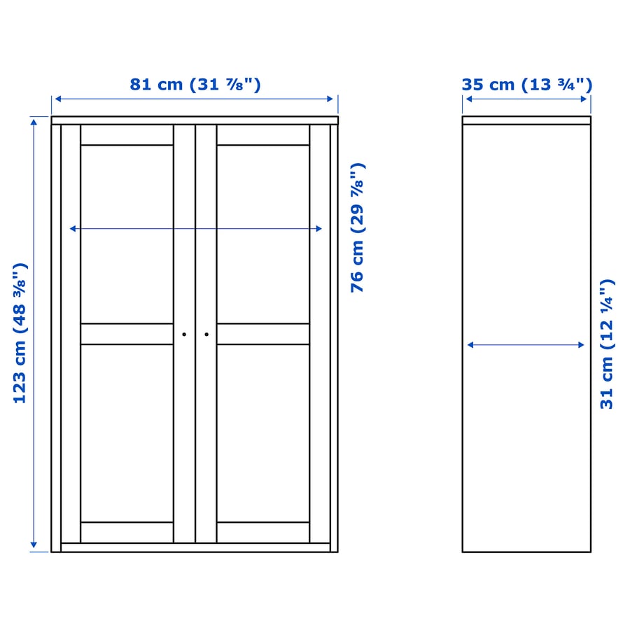 HAVSTA vitriinkapp, valge, 81x35x123 cm