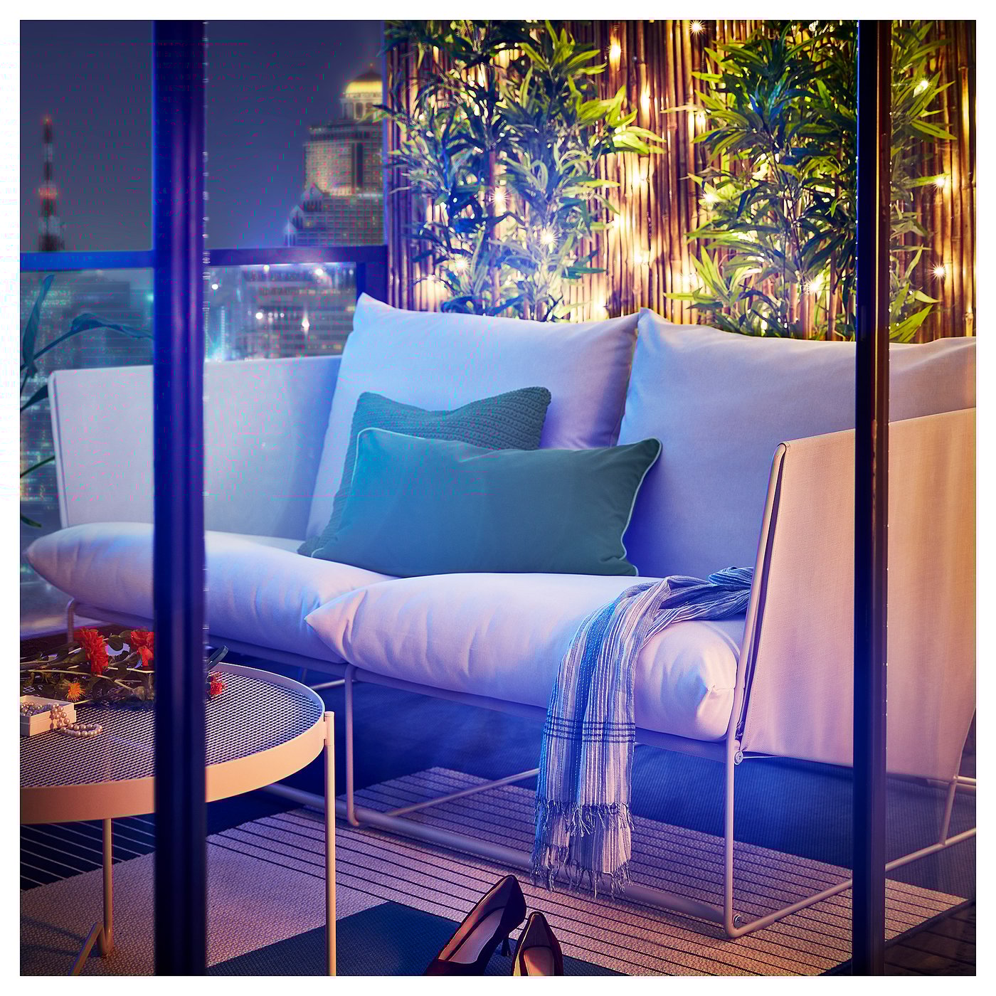 HAVSTEN sofa 2-osobowa, na zewnątrz, beżowy, 179x92x76 cm - IKEA