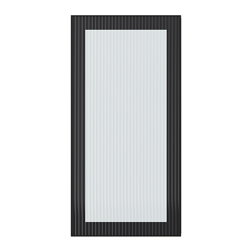 HEJSTA - drzwi szklane, 40x80 cm, antracyt/szkło ryflowane