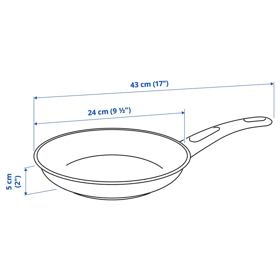 HEMLAGAD panna, nepiedegošs pārklājums melnā krāsā, 24 cm