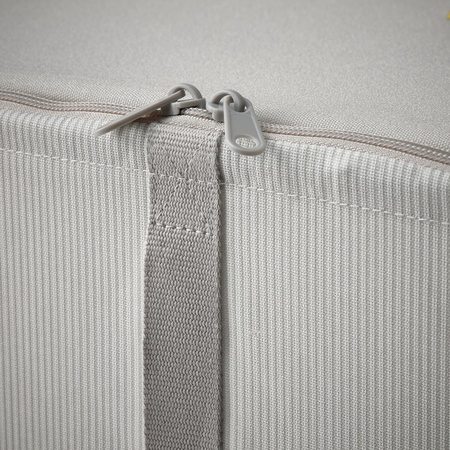 HEMMAFIXARE  hoiukast, 44x51x19 cm, kangas triibuline/valge/hall  jalatsikarp, 23x34x19 cm, kangas triibuline/valge/hall