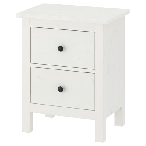 HEMNES Комод, 2 шухляди - біла морилка 54x66 см