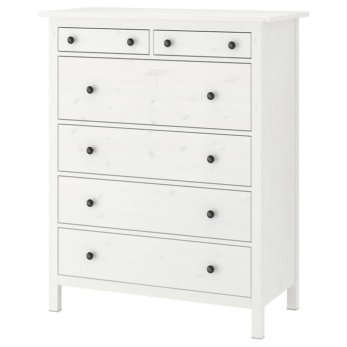 HEMNES Комод, 6 шухляд, біла морилка, 108x131 см