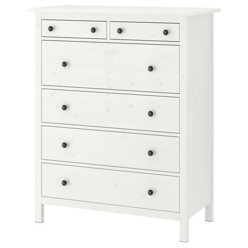 HEMNES Комод, 6 шухляд - біла морилка 108x131 см