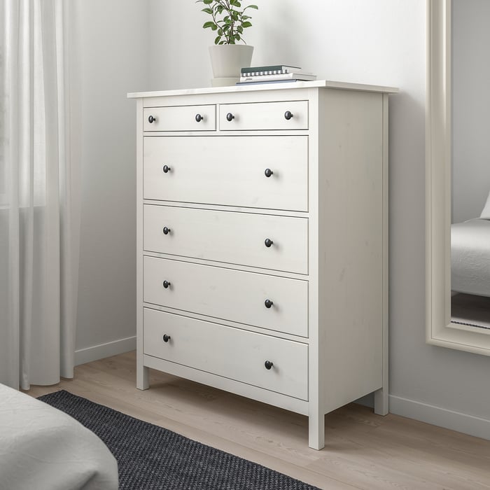 HEMNES Комод, 6 шухляд, біла морилка, 108x131 см, фото 3