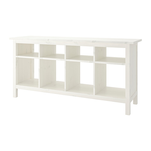 HEMNES Riiul/istepink 157x40cm, valge peitsitud