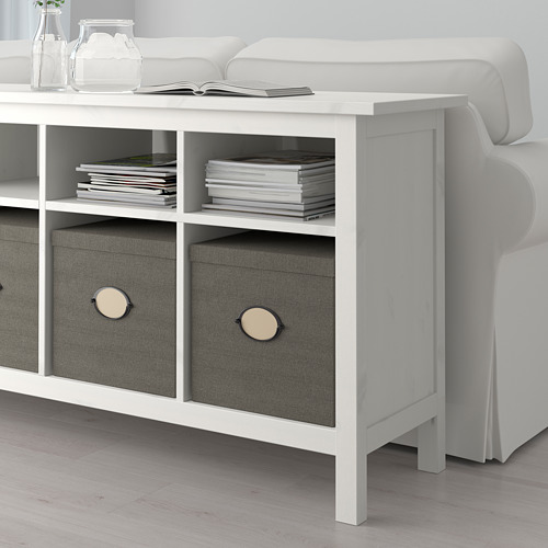 HEMNES Riiul/istepink 157x40cm, valge peitsitud