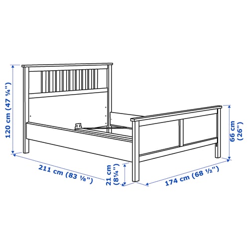 Ilustracja z wymiarami dla produktu: HEMNES.