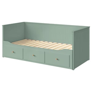 HEMNES Каркас кушетки з 3 шухлядами - сіро-зелений 80x200 см