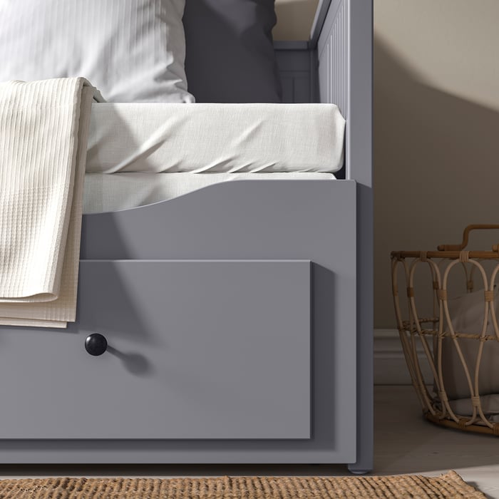 HEMNES Каркас кушетки з 3 шухлядами, сірий, 80x200 см, фото 5