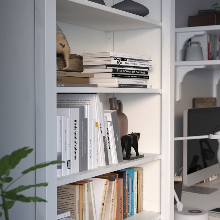 HEMNES Стелаж, біла морилка, 90x197 см, фото 4