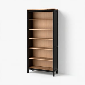 HEMNES Стелаж - чорно-коричневий/світло-коричневий 90x197 см