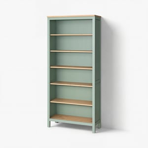 HEMNES Стелаж - сіро-зелений/світло-коричнева морилка 90x197 см