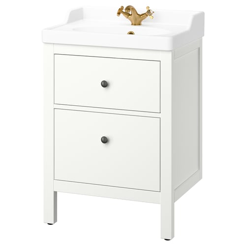 HEMNES / RUTSJÖN Тумба під умивальник з шухлядами/умивальник/змішувач - білий 62x49x95 см