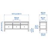 Ilustracja z wymiarami dla produktu: HEMNES.