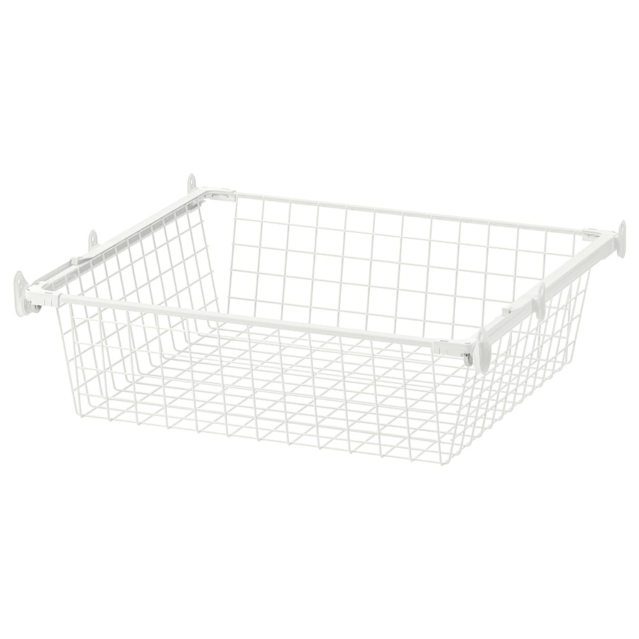 HJÄLPA, stiepļu grozs ar izvelkamām sliedēm 60x55 cm baltā krāsā