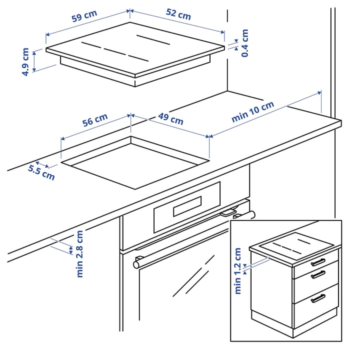 HÖGKLASSIG Індукційна плита, IKEA 700 чорний 59 см, фото 7