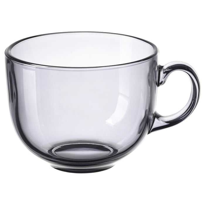 HÖSTAGILLE Кухоль, світло-сірий загартоване скло 50 сл
