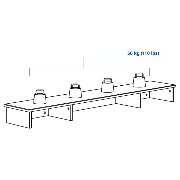 IDANÄS Надбудова до письмового столу, білий, 152x30 см, фото 4