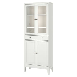 IDANÄS Висока шафа скляні дверцята/1 шухляда - білий 81x39x211 см