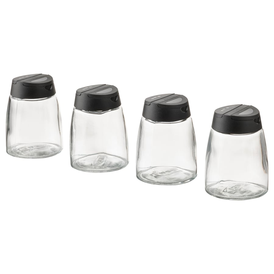 IKEA 365+ IHÄRDIG Pojemnik na przyprawy, szkło/czarny, 15 cl - IKEA