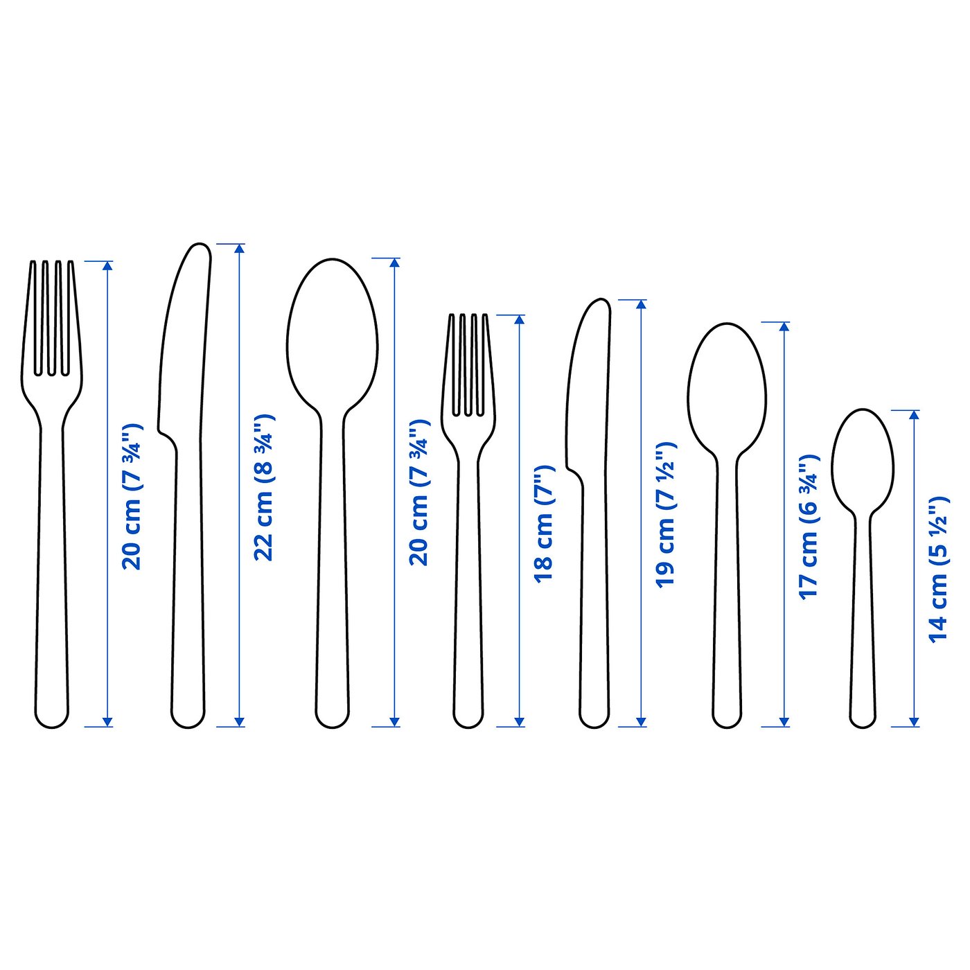小物 aya IKEA 365+ komplet sztućców, 56 szt., stal nierdz - IKEA