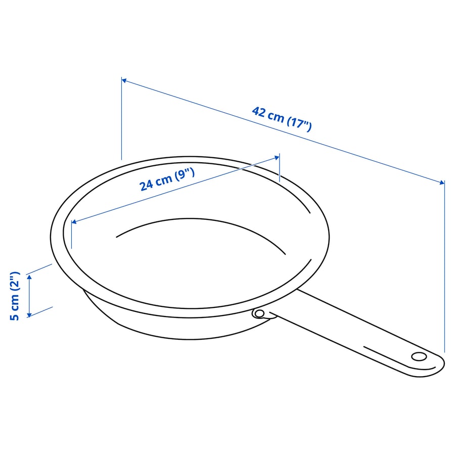 IKEA 365+ panna, nerūsējošais tērauds/nepiedegošs pārklājums, 24 cm
