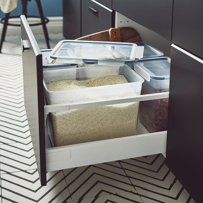 IKEA 365+ Контейнер для харчових продуктів, великий прямокутник/пластик 10.6 л, фото 4