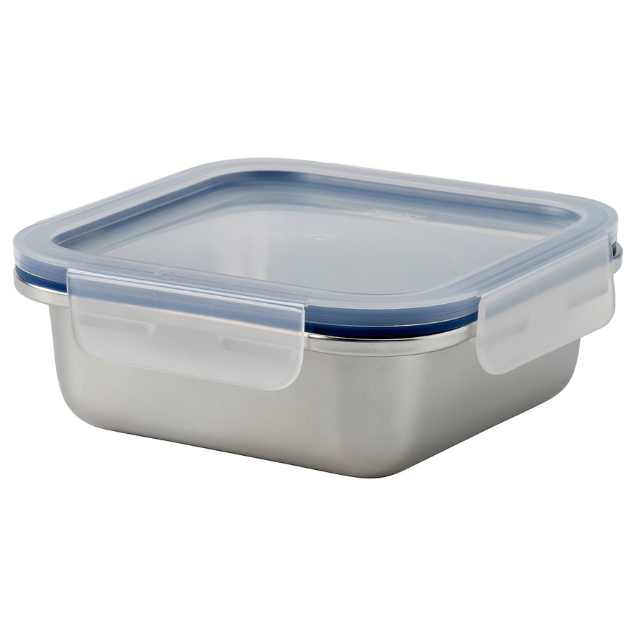 IKEA 365+ pārtikas kārba ar vāku, kvadrātveida nerūsējošais tērauds/plastmasa, 600 ml