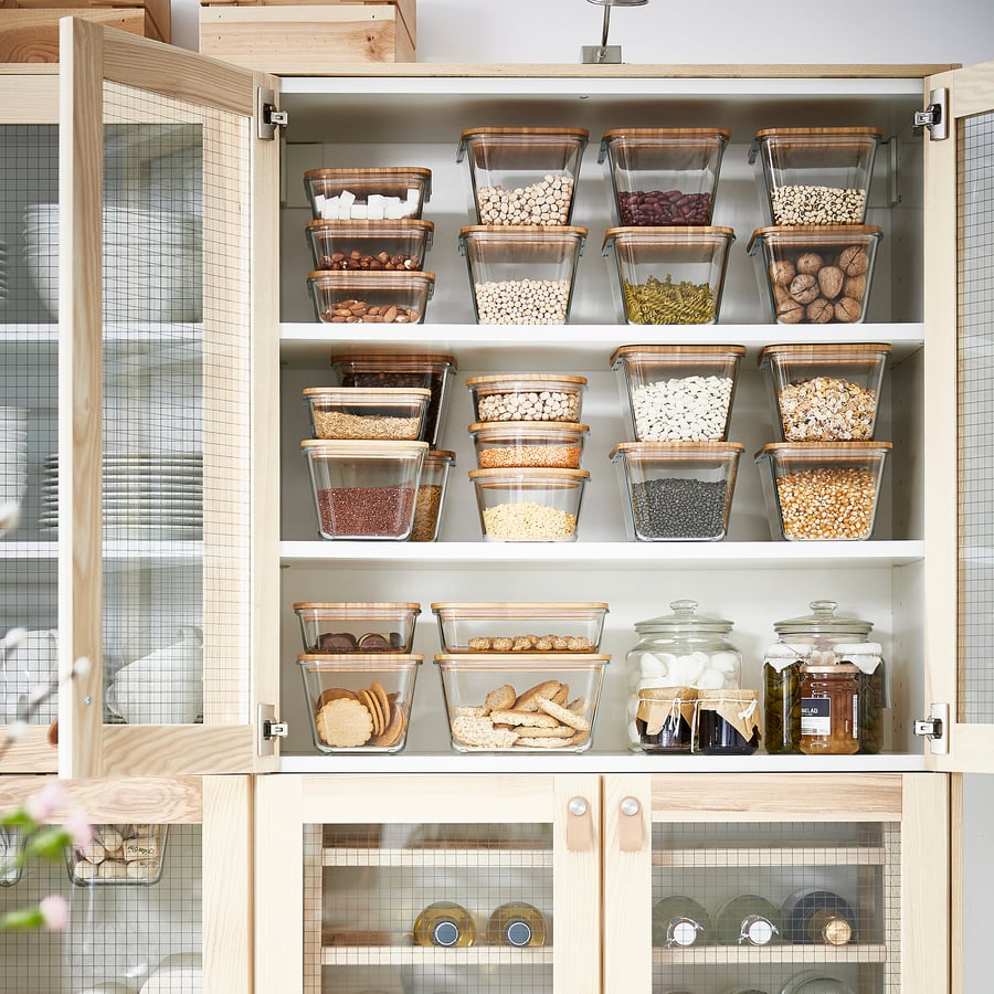 IKEA 365+ kaanega toidumahuti, ruut klaas/bambus