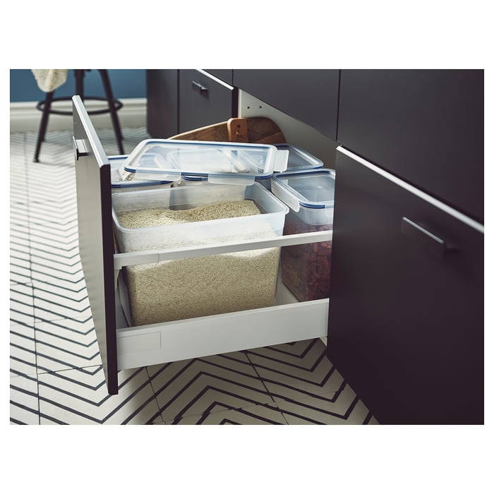 IKEA 365+ Контейнер для харчових продуктів із кришкою, прямокутник/пластик 10.6 л, фото 3