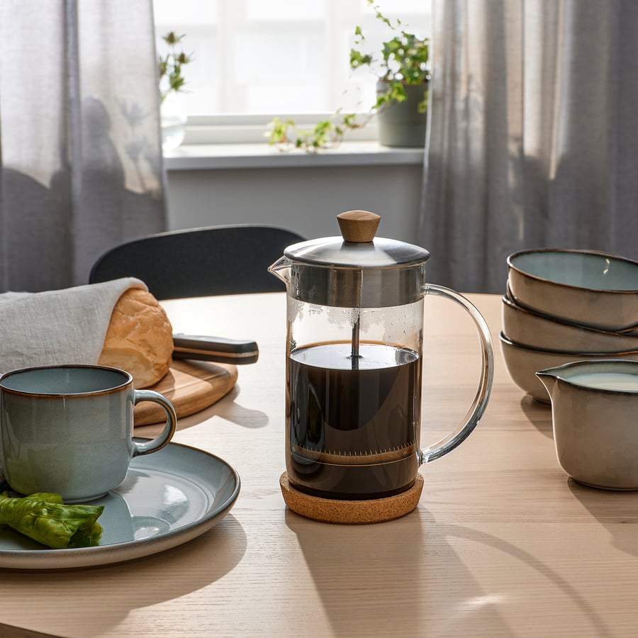 IKEA 365+ kohvi-/teekann, läbipaistev klaas/roostevaba teras, 1 l