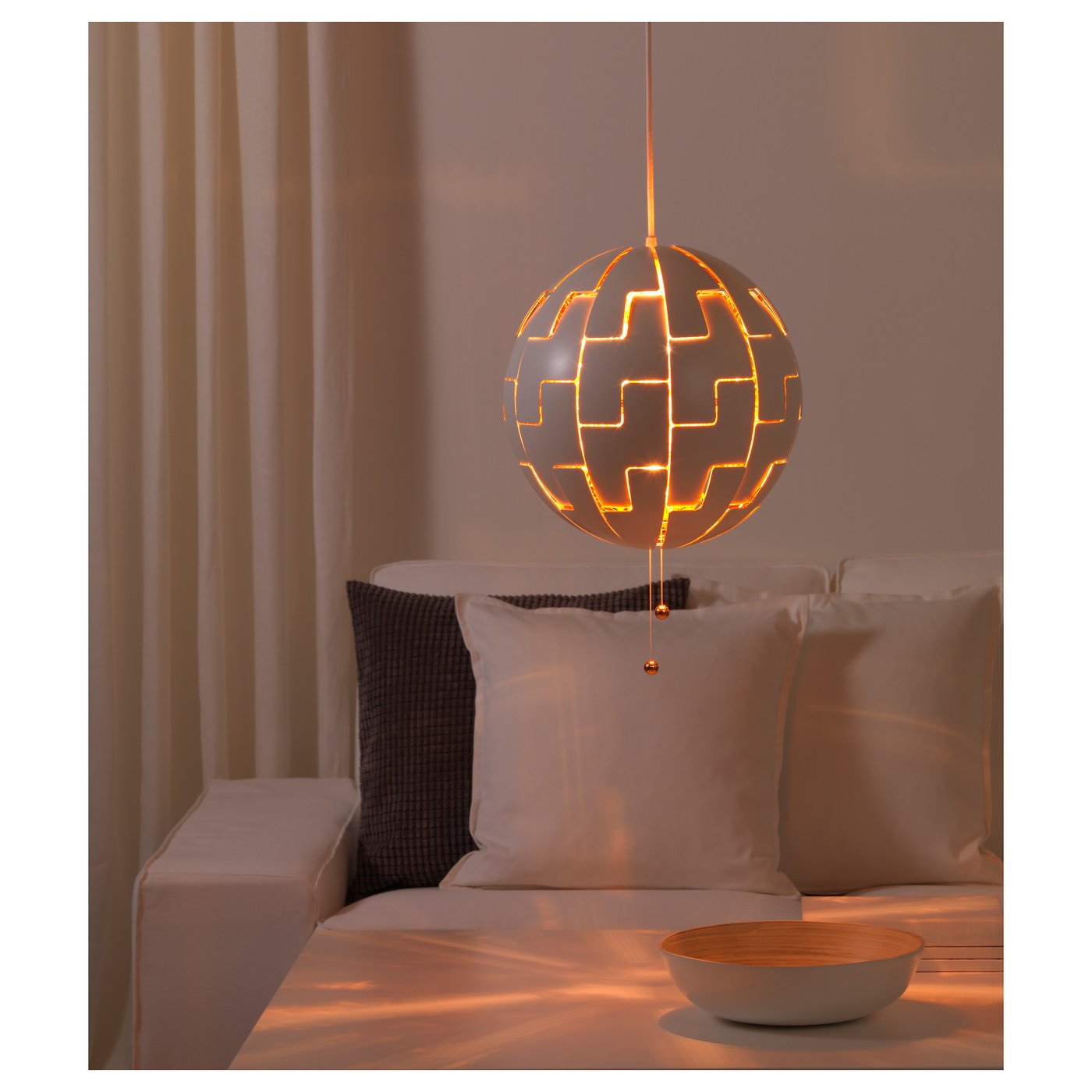 IKEA PS 2014 lampa wisząca, biały/kolor miedziany, 35 cm - IKEA