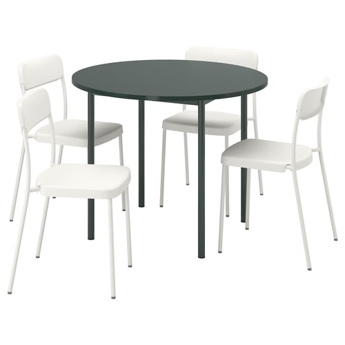 IKEA PS 2026 / VIHALS Стіл і 4 стільці - зелений/білий 96 см